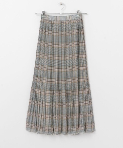 KBF（ケイビーエフ）の「格紋漸變百褶裙（スカート・レディース・棕色/灰色/黃色・one）」の2枚目の写真