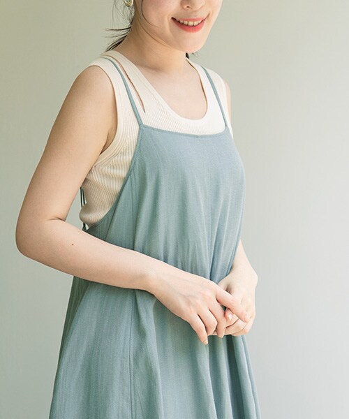 KBF（ケイビーエフ）の「細肩帶傘狀洋裝（ワンピース/ドレス・レディース・燕麥色/灰膚色/橘棕色/薄荷綠・one）」の7枚目の写真