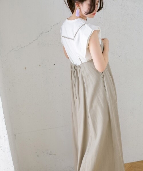 KBF（ケイビーエフ）の「細肩帶傘狀洋裝（ワンピース/ドレス・レディース・燕麥色/灰膚色/橘棕色/薄荷綠・one）」の12枚目の写真