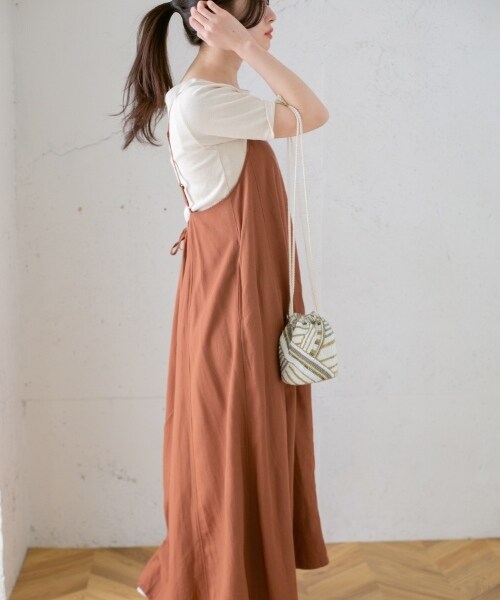 KBF（ケイビーエフ）の「細肩帶傘狀洋裝（ワンピース/ドレス・レディース・燕麥色/灰膚色/橘棕色/薄荷綠・one）」の18枚目の写真