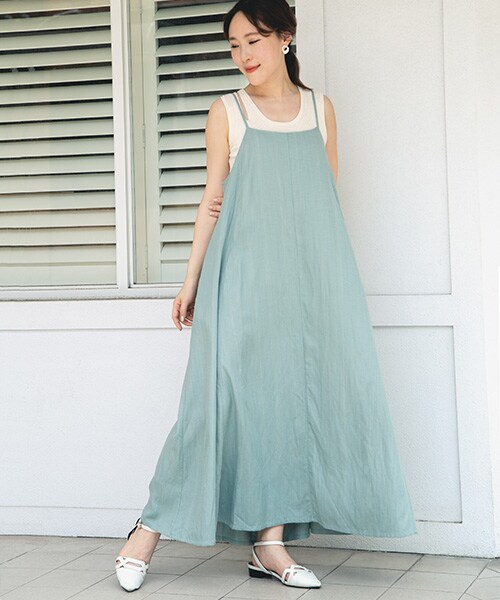 KBF（ケイビーエフ）の「細肩帶傘狀洋裝（ワンピース/ドレス・レディース・燕麥色/灰膚色/橘棕色/薄荷綠・one）」の5枚目の写真