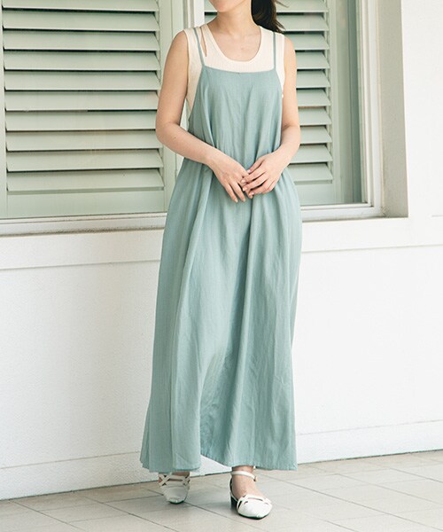 KBF（ケイビーエフ）の「細肩帶傘狀洋裝（ワンピース/ドレス・レディース・燕麥色/灰膚色/橘棕色/薄荷綠・one）」の6枚目の写真