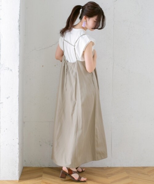 KBF（ケイビーエフ）の「細肩帶傘狀洋裝（ワンピース/ドレス・レディース・燕麥色/灰膚色/橘棕色/薄荷綠・one）」の15枚目の写真