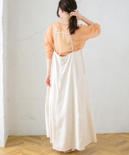 KBF（ケイビーエフ）の「細肩帶傘狀洋裝（ワンピース/ドレス・レディース・燕麥色/灰膚色/橘棕色/薄荷綠・one）」の11枚目の写真