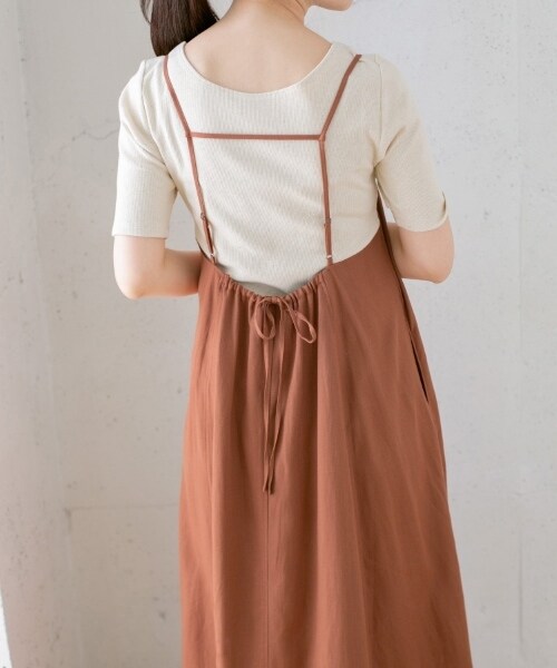 KBF（ケイビーエフ）の「細肩帶傘狀洋裝（ワンピース/ドレス・レディース・燕麥色/灰膚色/橘棕色/薄荷綠・one）」の17枚目の写真