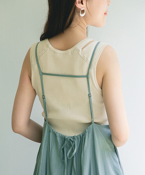 KBF（ケイビーエフ）の「細肩帶傘狀洋裝（ワンピース/ドレス・レディース・燕麥色/灰膚色/橘棕色/薄荷綠・one）」の8枚目の写真