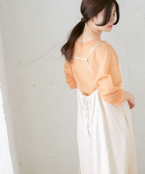 KBF（ケイビーエフ）の「細肩帶傘狀洋裝（ワンピース/ドレス・レディース・燕麥色/灰膚色/橘棕色/薄荷綠・one）」の10枚目の写真