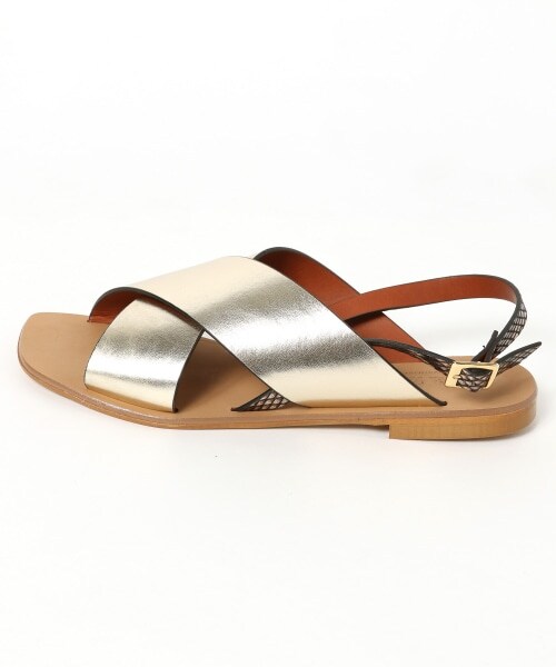 BARNYARDSTORM（バンヤードストーム）の「Ｗラインスクエアサンダル（シューズ・ゴールド/パイソン/ホワイト）」の13枚目の写真