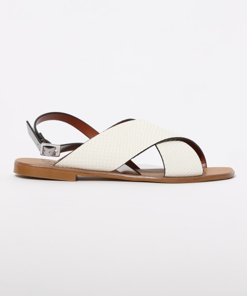 BARNYARDSTORM（バンヤードストーム）の「Ｗラインスクエアサンダル（シューズ・ゴールド/パイソン/ホワイト）」の6枚目の写真