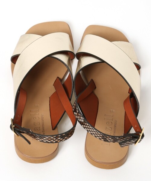 BARNYARDSTORM（バンヤードストーム）の「Ｗラインスクエアサンダル（シューズ・ゴールド/パイソン/ホワイト）」の11枚目の写真