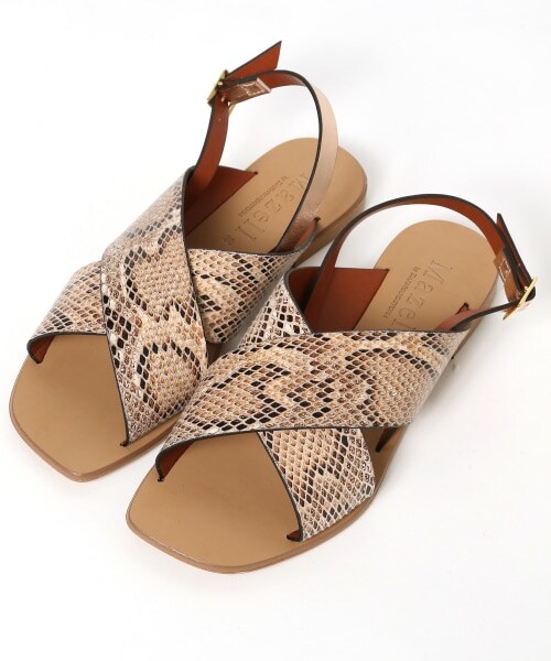 BARNYARDSTORM（バンヤードストーム）の「Ｗラインスクエアサンダル（シューズ・ゴールド/パイソン/ホワイト）」の8枚目の写真