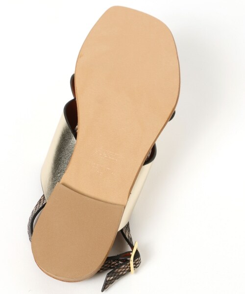 BARNYARDSTORM（バンヤードストーム）の「Ｗラインスクエアサンダル（シューズ・ゴールド/パイソン/ホワイト）」の17枚目の写真