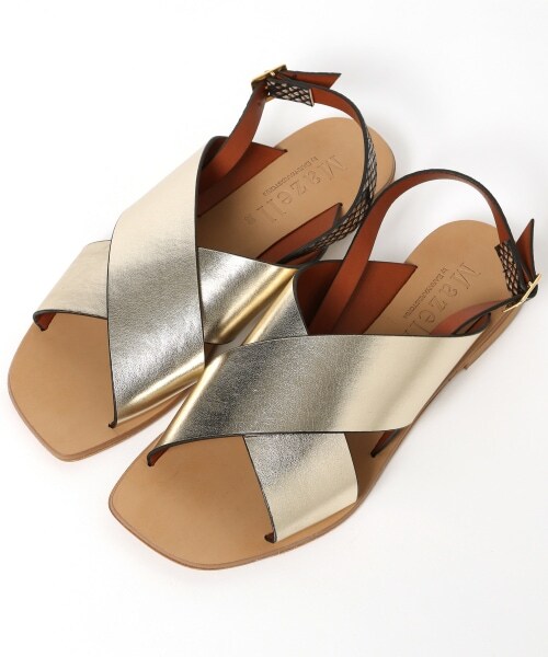 BARNYARDSTORM（バンヤードストーム）の「Ｗラインスクエアサンダル（シューズ・ゴールド/パイソン/ホワイト）」の7枚目の写真