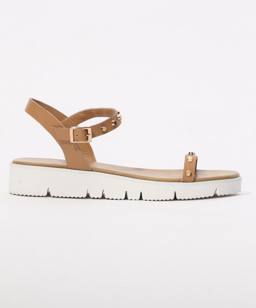 BARNYARDSTORM（バンヤードストーム）の「スタッズフラットサンダル（シューズ・(WEB限定)ホワイト/ブラック/キャメル）」の3枚目の写真