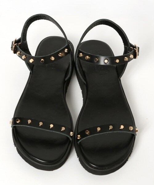 BARNYARDSTORM（バンヤードストーム）の「スタッズフラットサンダル（シューズ・(WEB限定)ホワイト/ブラック/キャメル）」の7枚目の写真