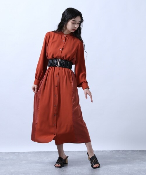 HARE（ハレ）の「スタンドエリキリカエマキシワンピース（ワンピース/ドレス・ブラック/ブラック系その他/テラコッタ）」の10枚目の写真