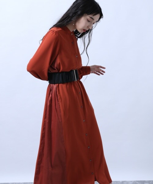 HARE（ハレ）の「スタンドエリキリカエマキシワンピース（ワンピース/ドレス・ブラック/ブラック系その他/テラコッタ）」の13枚目の写真