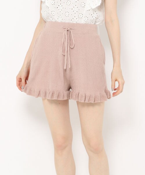 Heather(ヘザー)の「あいねねコラボニットショートパンツ(パンツ・ホワイト/ピンクベージュ/ブラウン)」の7枚目の写真