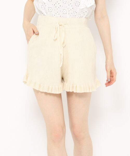 Heather(ヘザー)の「あいねねコラボニットショートパンツ(パンツ・ホワイト/ピンクベージュ/ブラウン)」の6枚目の写真