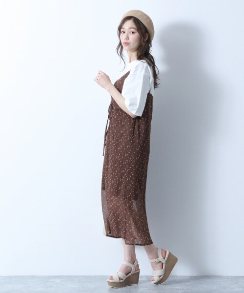 Heather（ヘザー）の「レトロコバナガラキャミワンピース（ワンピース/ドレス・ベージュ系/ブラウン系/グリーン系）」の6枚目の写真