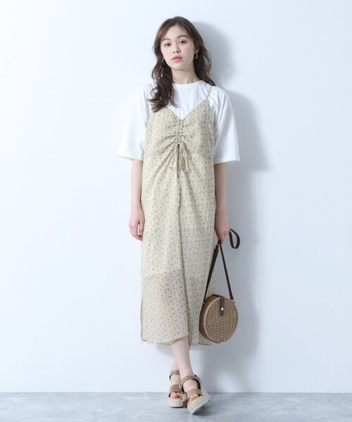 Heather（ヘザー）の「レトロコバナガラキャミワンピース（ワンピース/ドレス・ベージュ系/ブラウン系/グリーン系）」の5枚目の写真