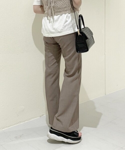 Heather(ヘザー)の「リネンライクスラックス(パンツ・アイボリー/レッド系/ブラウン/ブルー)」の3枚目の写真