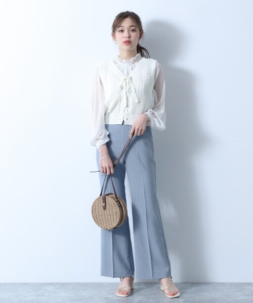 Heather(ヘザー)の「リネンライクスラックス(パンツ・アイボリー/レッド系/ブラウン/ブルー)」の9枚目の写真