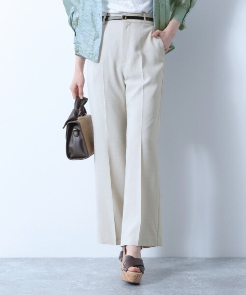 Heather(ヘザー)の「リネンライクスラックス(パンツ・アイボリー/レッド系/ブラウン/ブルー)」の1枚目の写真