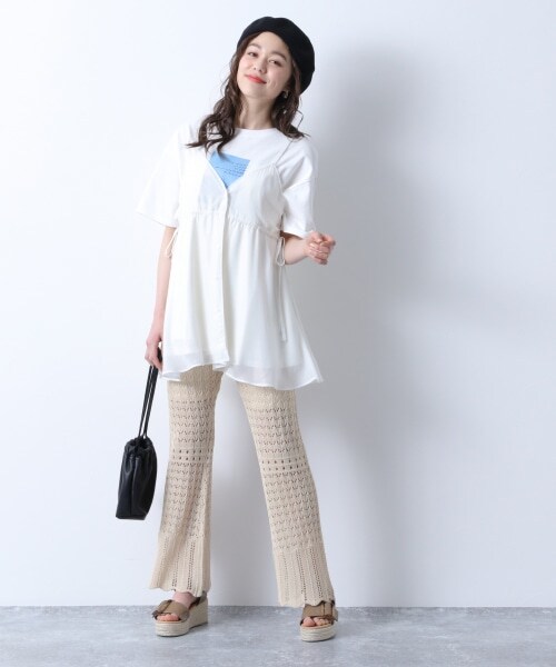 heather - Bibiy ペプラム ホワイト ティアードフリルペプラムブラウス 2サイズ ペプラム[品番