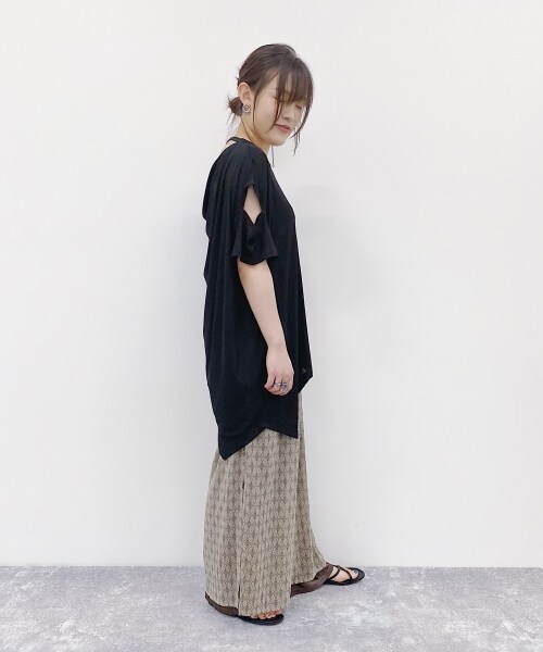 JEANASIS（ジーナシス）の「アソートシアーレイヤードパンツ（パンツ・ブラック()/グレー()/ブラウン()）」の6枚目の写真