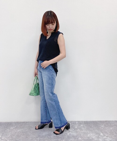 JEANASIS(ジーナシス)の「3GファンシーヤーンNS(トップス・ブラック())」の2枚目の写真