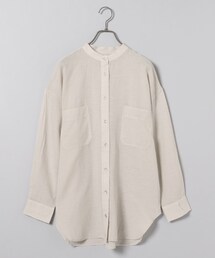JEANASIS | コットンリネンバンドカラーシャツLS(トップス)