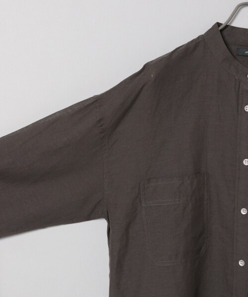 JEANASIS（ジーナシス）の「コットンリネンバンドカラーシャツLS（トップス・オフホワイト()/チャコールグレー()/ブルー()）」の10枚目の写真