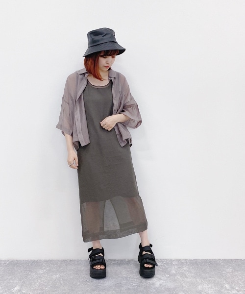 JEANASIS(ジーナシス)の「14Gシアーロングノースリーブ2P(ワンピース/ドレス・ブラック()/ライトベージュ()/カーキ())」の6枚目の写真