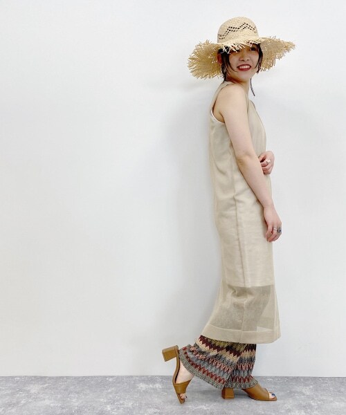 JEANASIS(ジーナシス)の「14Gシアーロングノースリーブ2P(ワンピース/ドレス・ブラック()/ライトベージュ()/カーキ())」の4枚目の写真