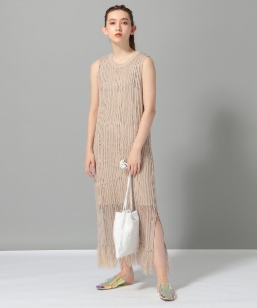 JEANASIS(ジーナシス)の「スカシニットワンピース(ワンピース/ドレス・アイボリー()/ブラック())」の3枚目の写真