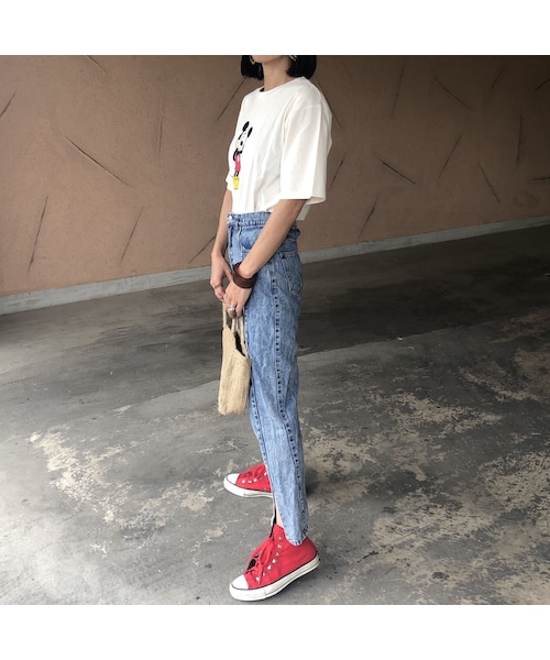 copine(コピン)の「目隠しミッキーTシャツ(2color)【クリックポスト対象商品】(Tシャツ/カットソー・レディース・その他)」の5枚目の写真