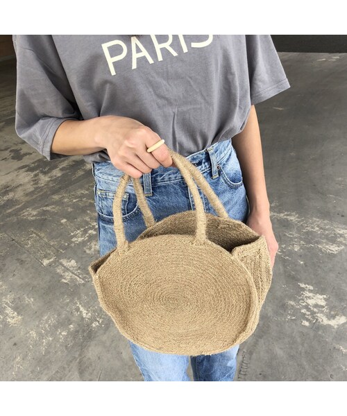 copine（コピン）の「コロンと可愛い！サークル麻カゴバッグ【クリックポスト対象商品】（かごバッグ・レディース・その他）」の12枚目の写真
