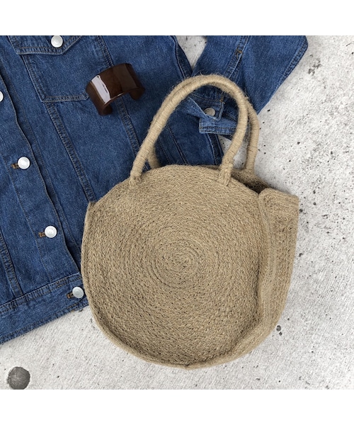 copine（コピン）の「コロンと可愛い！サークル麻カゴバッグ【クリックポスト対象商品】（かごバッグ・レディース・その他）」の2枚目の写真