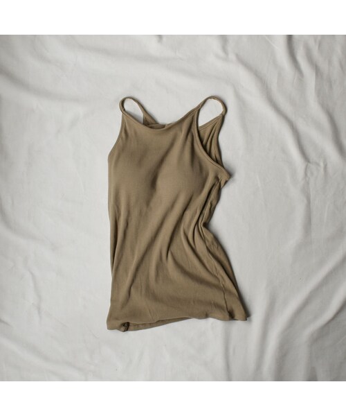Lavish Gate（ラヴィッシュゲート）の「nh-tops-04038　日本製　カップ付き　アメリカンスリーブ キャミソール　エクリュ　カーキ　モーヴ（キャミソール・レディース・その他）」の12枚目の写真