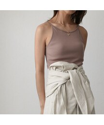 Lavish Gate | nh-tops-04038　日本製　カップ付き　アメリカンスリーブ キャミソール　エクリュ　カーキ　モーヴ(キャミソール)