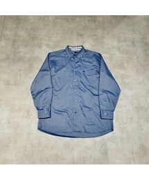 Burberry - Blue チェック柄切り替え長袖シャツ