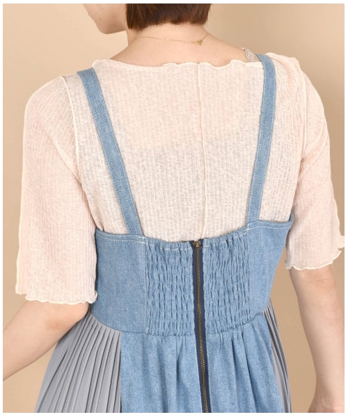 w closet（ダブルクローゼット）の「切替メロー半袖プルオーバー（トップス・レディース・オフホワイト/Sミント/Sオレンジ/ブラック・FREE/M/L）」の9枚目の写真