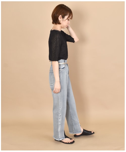 w closet（ダブルクローゼット）の「切替メロー半袖プルオーバー（トップス・レディース・オフホワイト/Sミント/Sオレンジ/ブラック・FREE/M/L）」の15枚目の写真