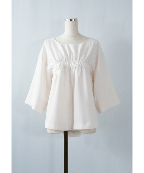 --（--）の「フロントギャザートップス（シャツ/ブラウス・レディース・ブラック/ホワイト/イエロー・M）」の2枚目の写真