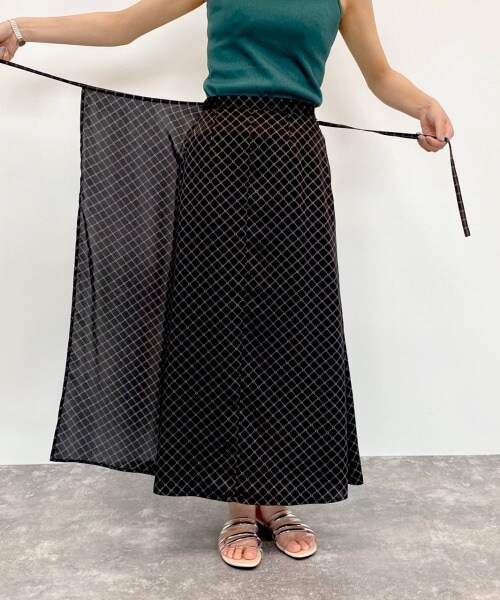 PAGEBOY（ページボーイ）の「モンガララップスカート（スカート・レディース・オフホワイト/ブラック/ネイビー・F）」の16枚目の写真