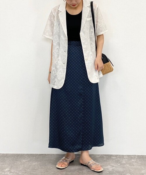 PAGEBOY（ページボーイ）の「モンガララップスカート（スカート・レディース・オフホワイト/ブラック/ネイビー・F）」の8枚目の写真