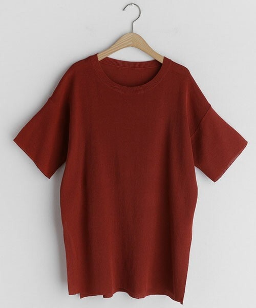 DHOLIC(ディーホリック)の「スリット半袖ニット(ニット/セーター・レディース・ベージュ/ブラック/レッド/グリーン/ブルー・FREE)」の5枚目の写真