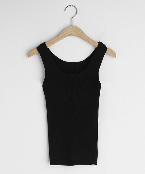 DHOLIC（ディーホリック）の「リブスリムスリーブレス（タンクトップ・レディース・グリーン/ベージュ/ブラック/パープル・FREE）」の2枚目の写真