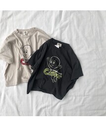 cache cache | キャスパーTシャツ（ベージュ/チャコールグレー）140.150(Tシャツ/カットソー)